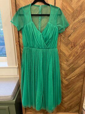 Green Asos knee length cocktail dress
